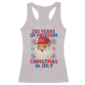 250 Years Of Freedom Racerback Tank Top Funny Santa Christmas in July
