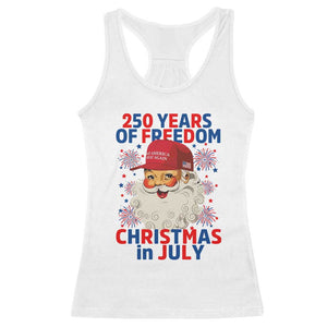 250 Years Of Freedom Racerback Tank Top Funny Santa Christmas in July