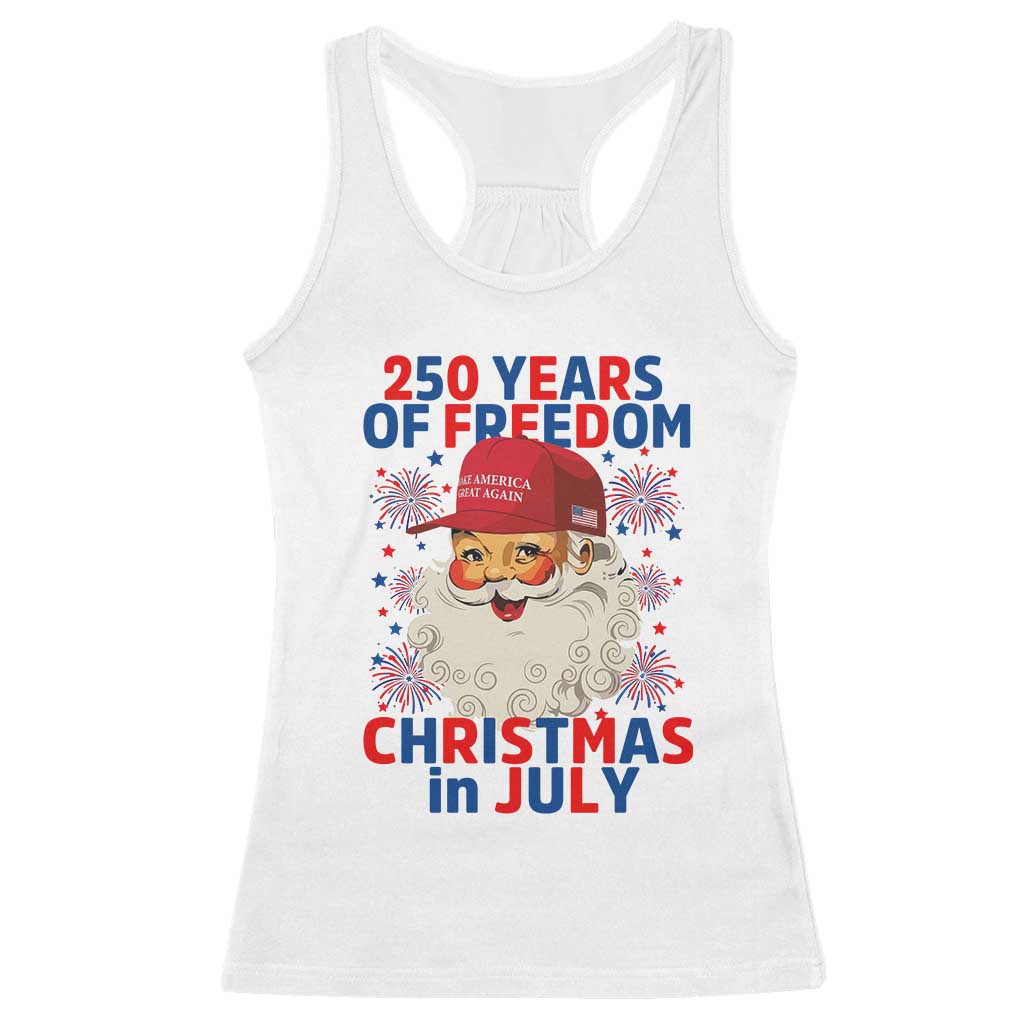 250 Years Of Freedom Racerback Tank Top Funny Santa Christmas in July TS14 White Print Your Wear