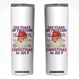 250 Years Of Freedom Skinny Tumbler Funny Santa Christmas in July