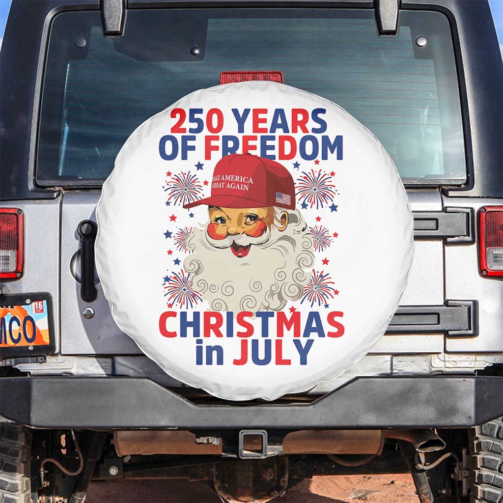 250 Years Of Freedom Spare Tire Cover Funny Santa Christmas in July TS14 No hole White Print Your Wear