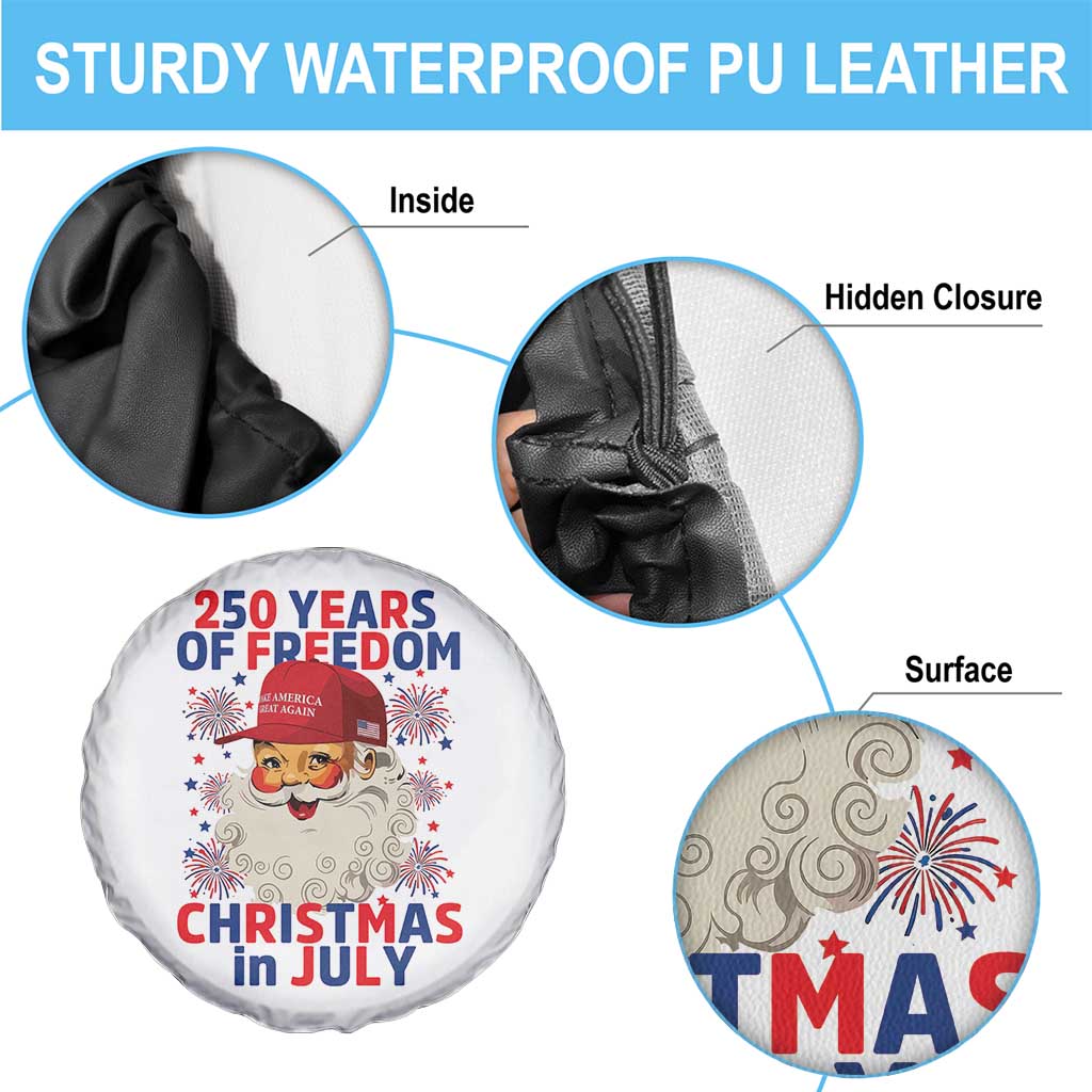 250 Years Of Freedom Spare Tire Cover Funny Santa Christmas in July