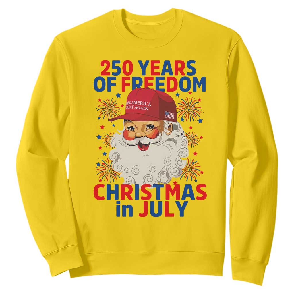250 Years Of Freedom Sweatshirt Funny Santa Christmas in July