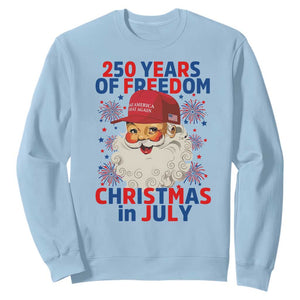 250 Years Of Freedom Sweatshirt Funny Santa Christmas in July