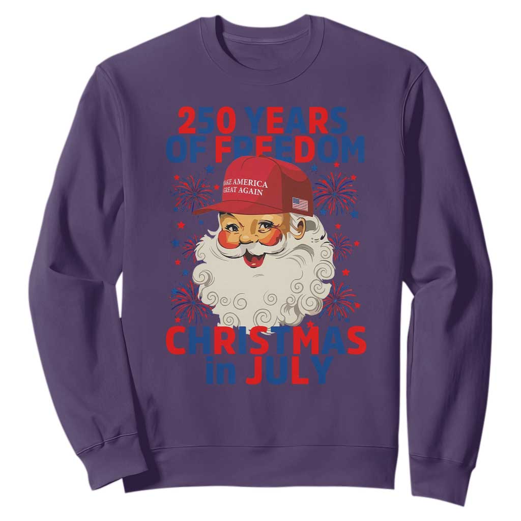 250 Years Of Freedom Sweatshirt Funny Santa Christmas in July