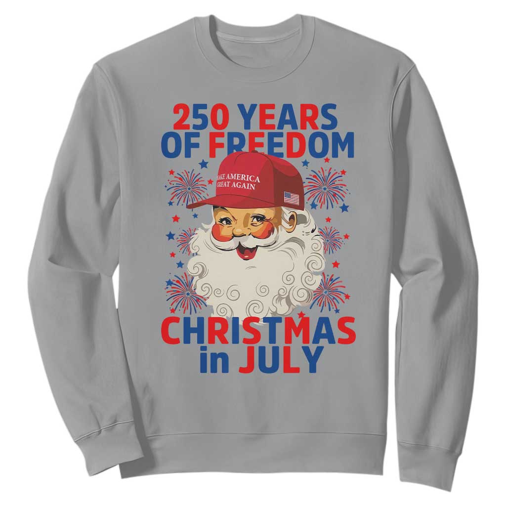 250 Years Of Freedom Sweatshirt Funny Santa Christmas in July