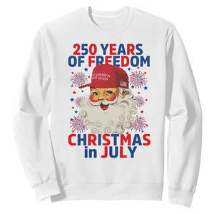 250 Years Of Freedom Sweatshirt Funny Santa Christmas in July
