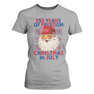 250 Years Of Freedom T Shirt For Women Funny Santa Christmas in July