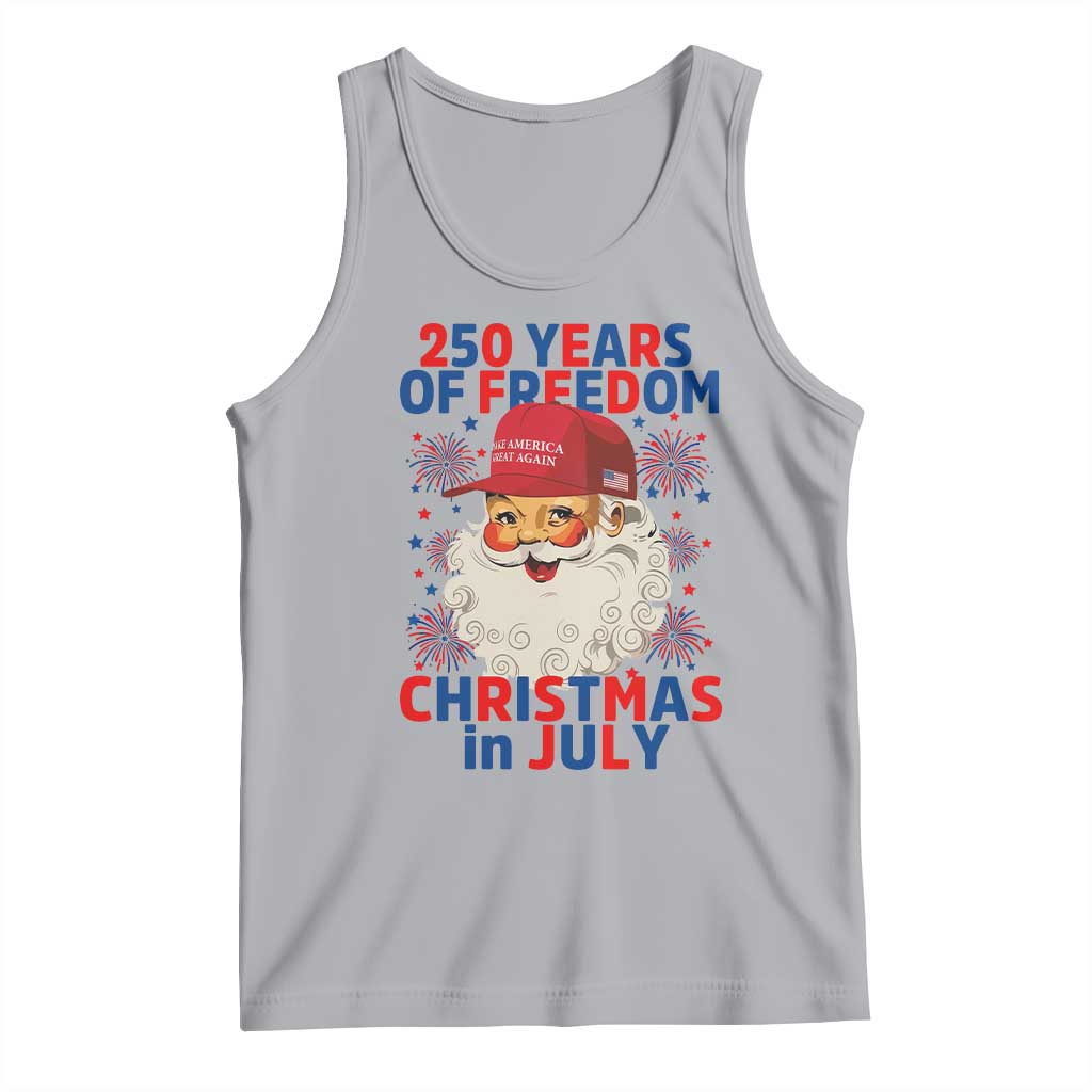 250 Years Of Freedom Tank Top Funny Santa Christmas in July