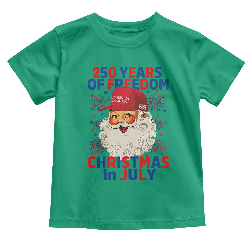 250 Years Of Freedom Toddler T Shirt Funny Santa Christmas in July