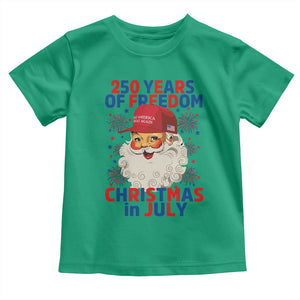 250 Years Of Freedom Toddler T Shirt Funny Santa Christmas in July
