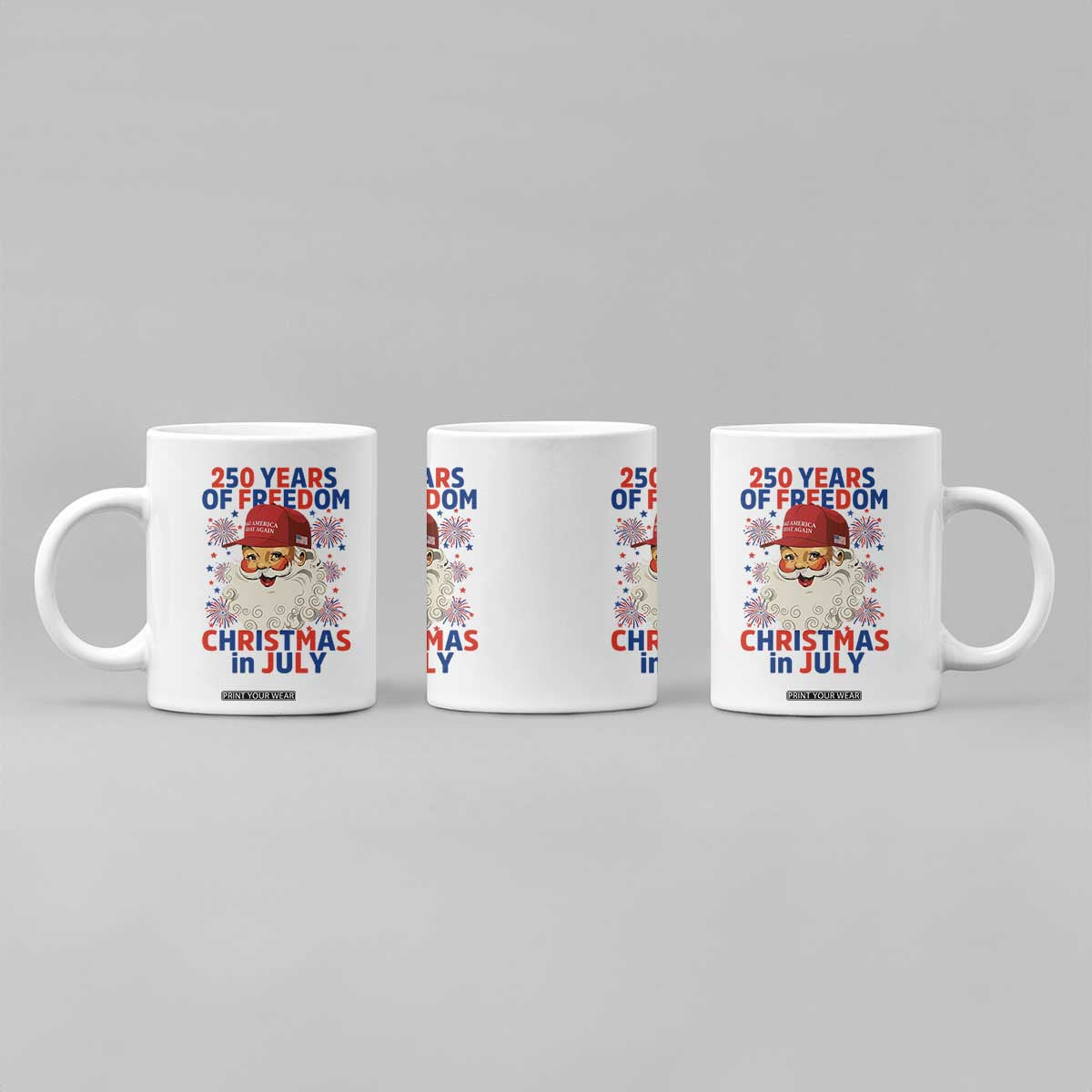 250 Years Of Freedom Coffee Mug Funny Santa Christmas in July