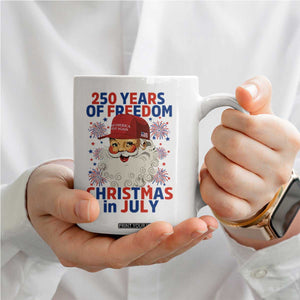 250 Years Of Freedom Coffee Mug Funny Santa Christmas in July