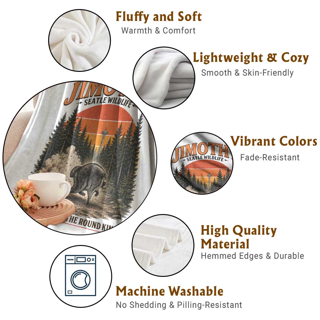 Jimothy Raccoon Seattle Meme Throw Blanket Viral Trash Panda Do Not Pet The Round King
