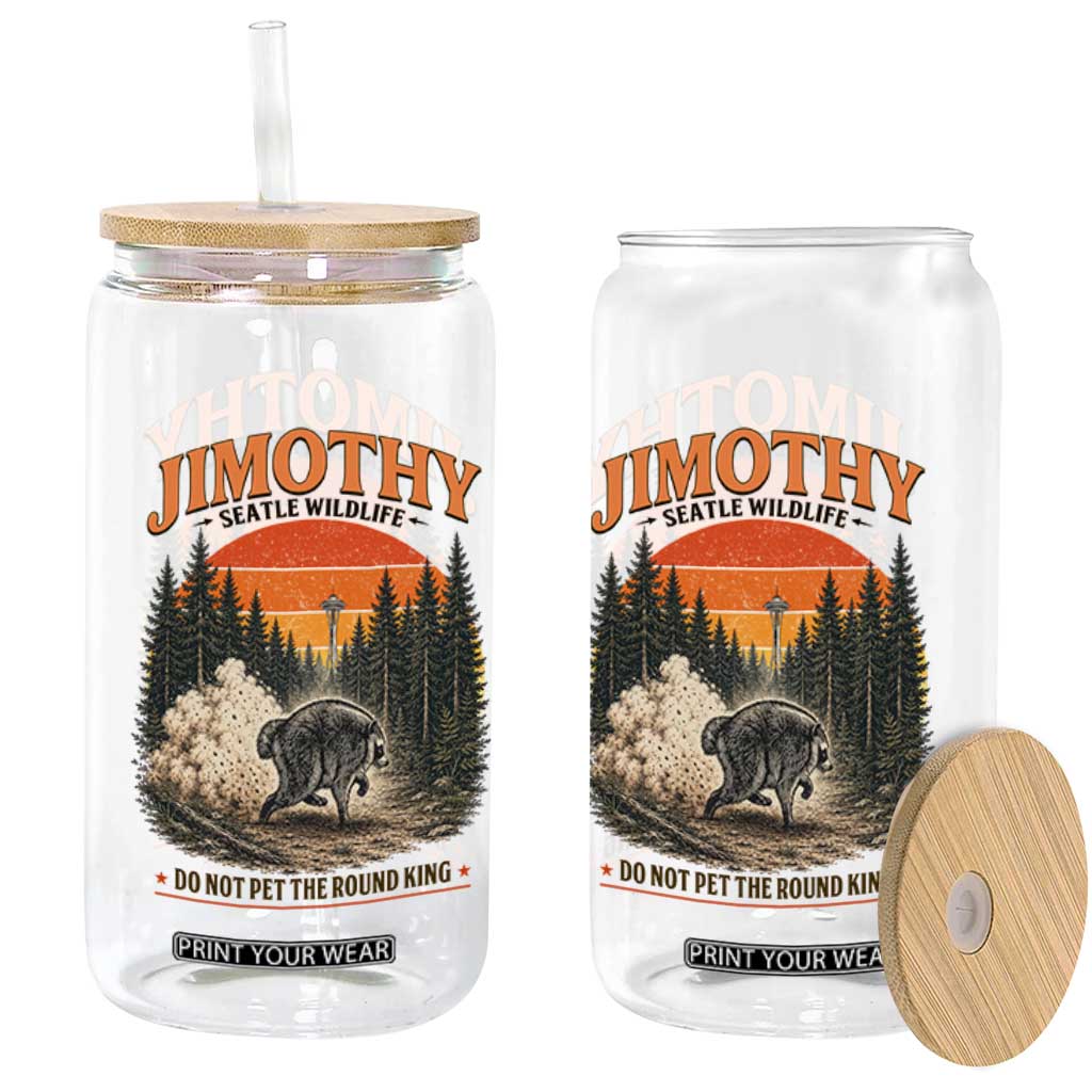 Jimothy Raccoon Seattle Meme Glass Can Viral Trash Panda Do Not Pet The Round King
