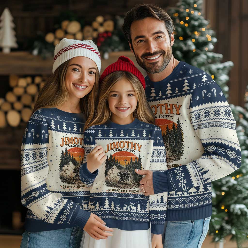 Jimothy Raccoon Seattle Meme Ugly Christmas Sweater Viral Trash Panda Do Not Pet The Round King