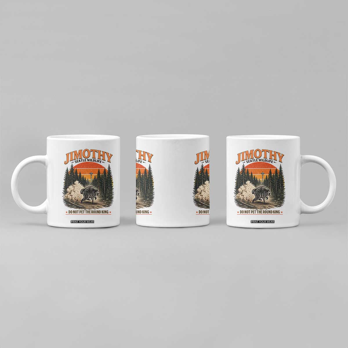 Jimothy Raccoon Seattle Meme Coffee Mug Viral Trash Panda Do Not Pet The Round King