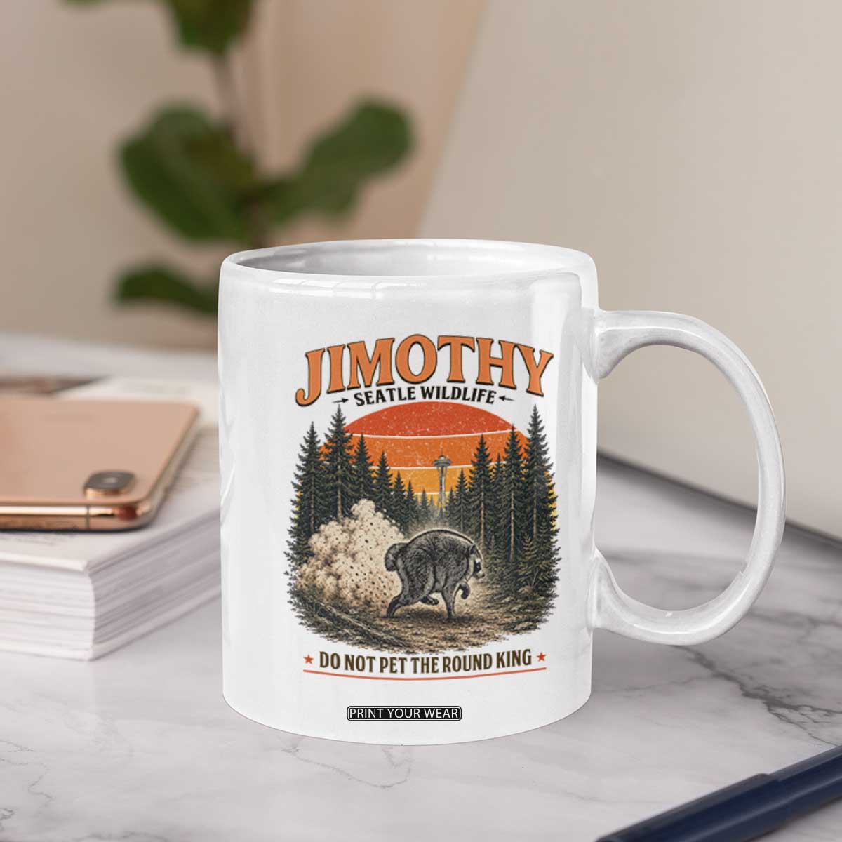 Jimothy Raccoon Seattle Meme Coffee Mug Viral Trash Panda Do Not Pet The Round King