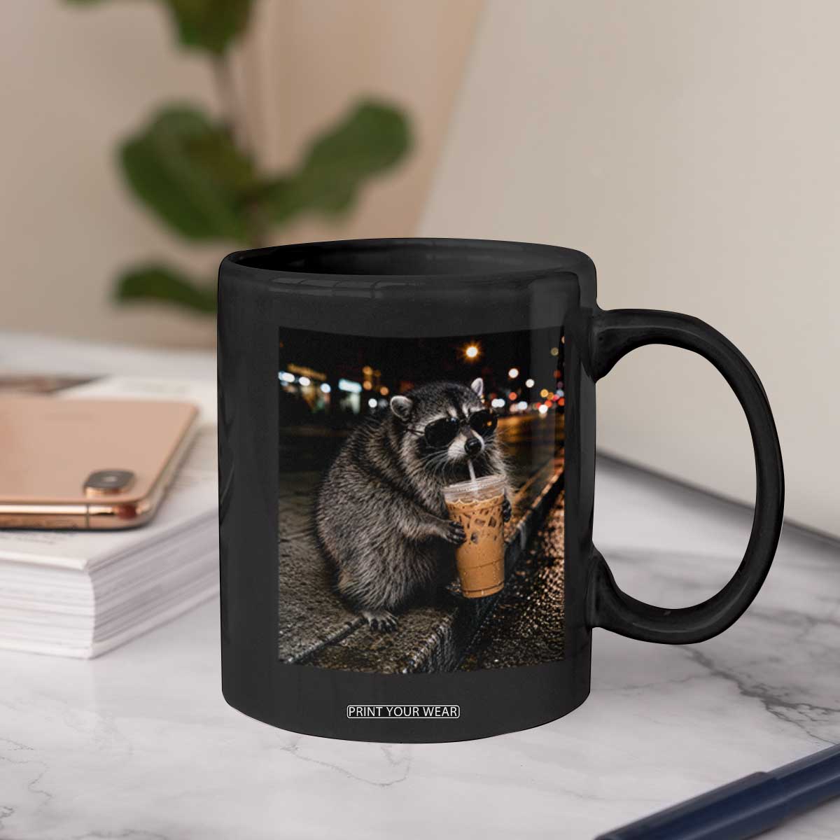 Jimothy Raccoon Seattle Drinking Iced Coffee Meme Coffee Mug Viral Trash Panda Seattle Animal Meme
