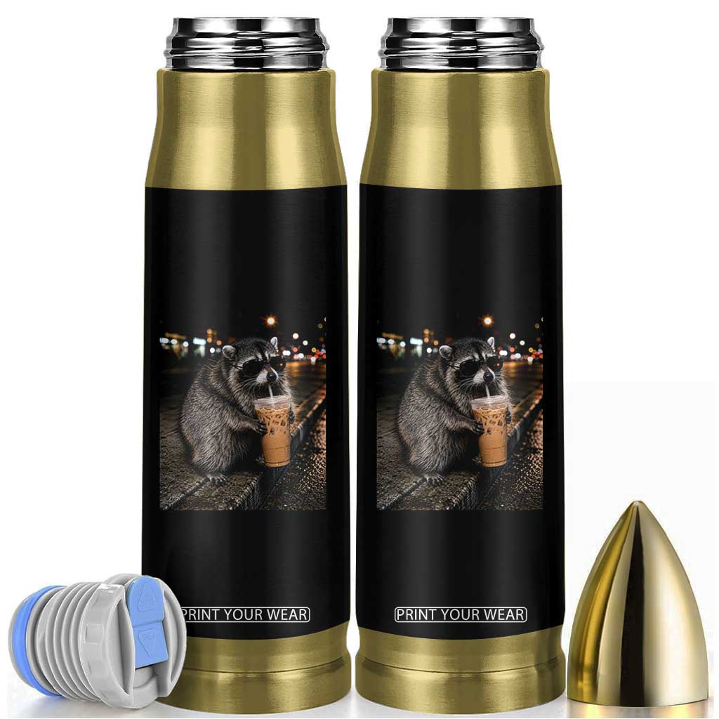 Jimothy Raccoon Seattle Drinking Iced Coffee Meme Bullet Tumbler Viral Trash Panda Seattle Animal Meme TS14 Black Print Your Wear