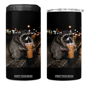 Jimothy Raccoon Seattle Drinking Iced Coffee Meme 4 in 1 Can Cooler Tumbler Viral Trash Panda Seattle Animal Meme
