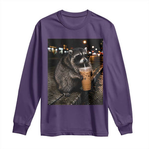 Jimothy Raccoon Seattle Drinking Iced Coffee Meme Long Sleeve Shirt Viral Trash Panda Seattle Animal Meme