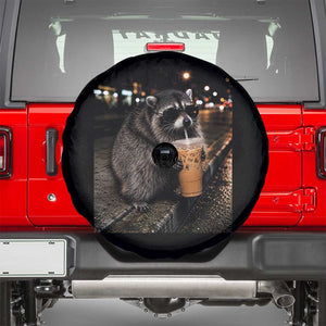 Jimothy Raccoon Seattle Drinking Iced Coffee Meme Spare Tire Cover Viral Trash Panda Seattle Animal Meme