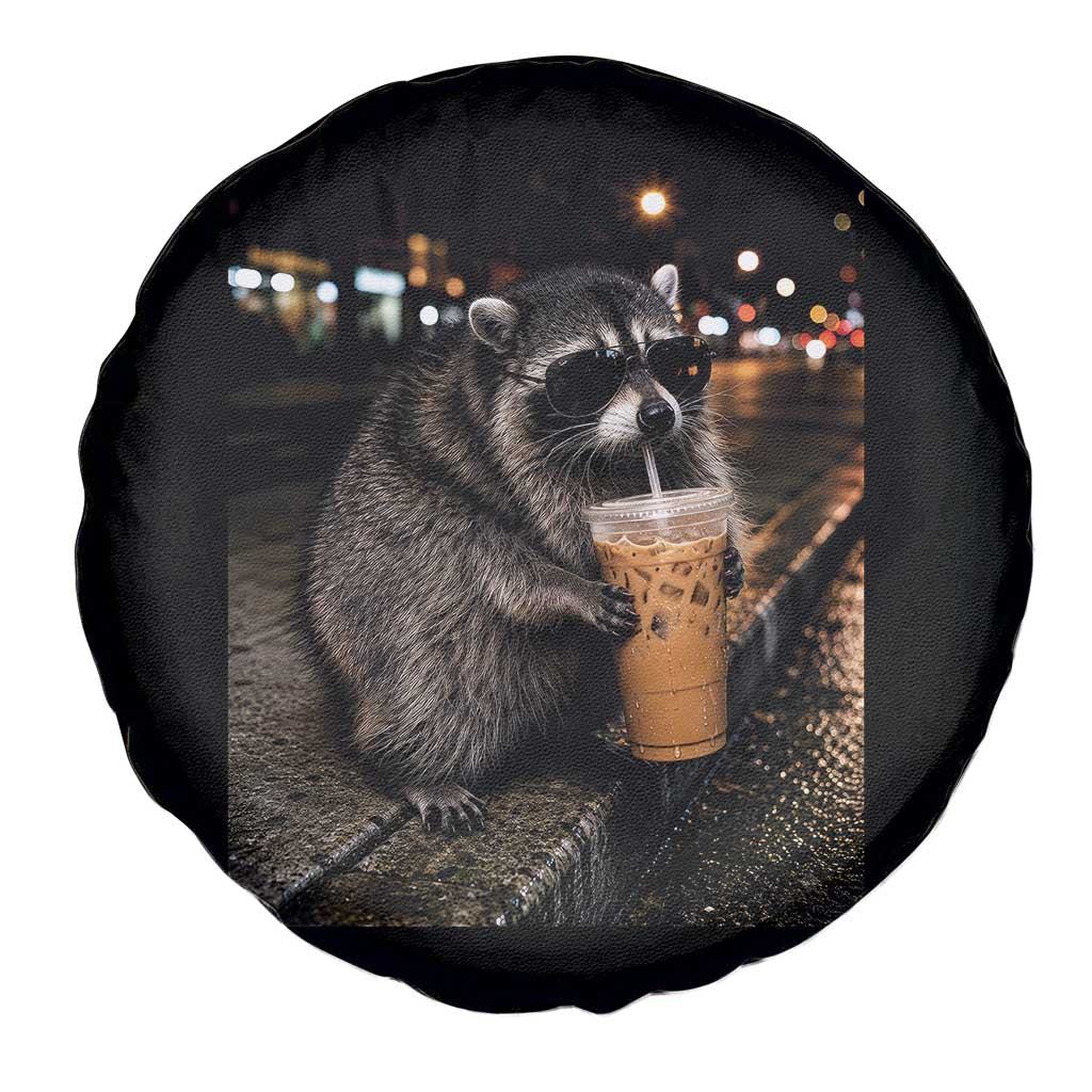Jimothy Raccoon Seattle Drinking Iced Coffee Meme Spare Tire Cover Viral Trash Panda Seattle Animal Meme