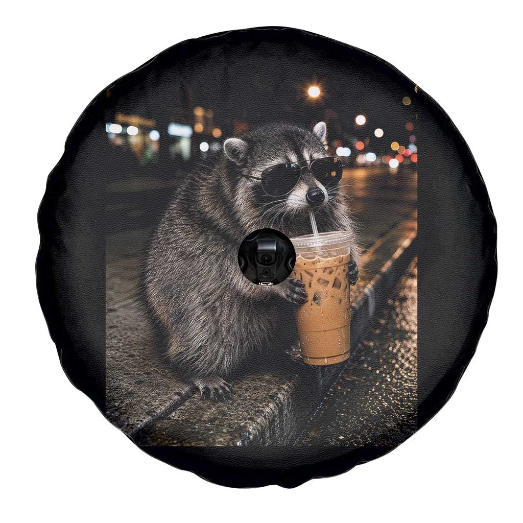Jimothy Raccoon Seattle Drinking Iced Coffee Meme Spare Tire Cover Viral Trash Panda Seattle Animal Meme