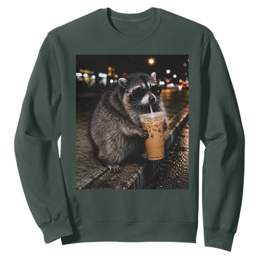 Jimothy Raccoon Seattle Drinking Iced Coffee Meme Sweatshirt Viral Trash Panda Seattle Animal Meme