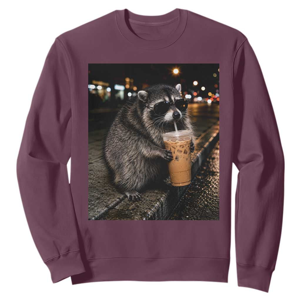 Jimothy Raccoon Seattle Drinking Iced Coffee Meme Sweatshirt Viral Trash Panda Seattle Animal Meme