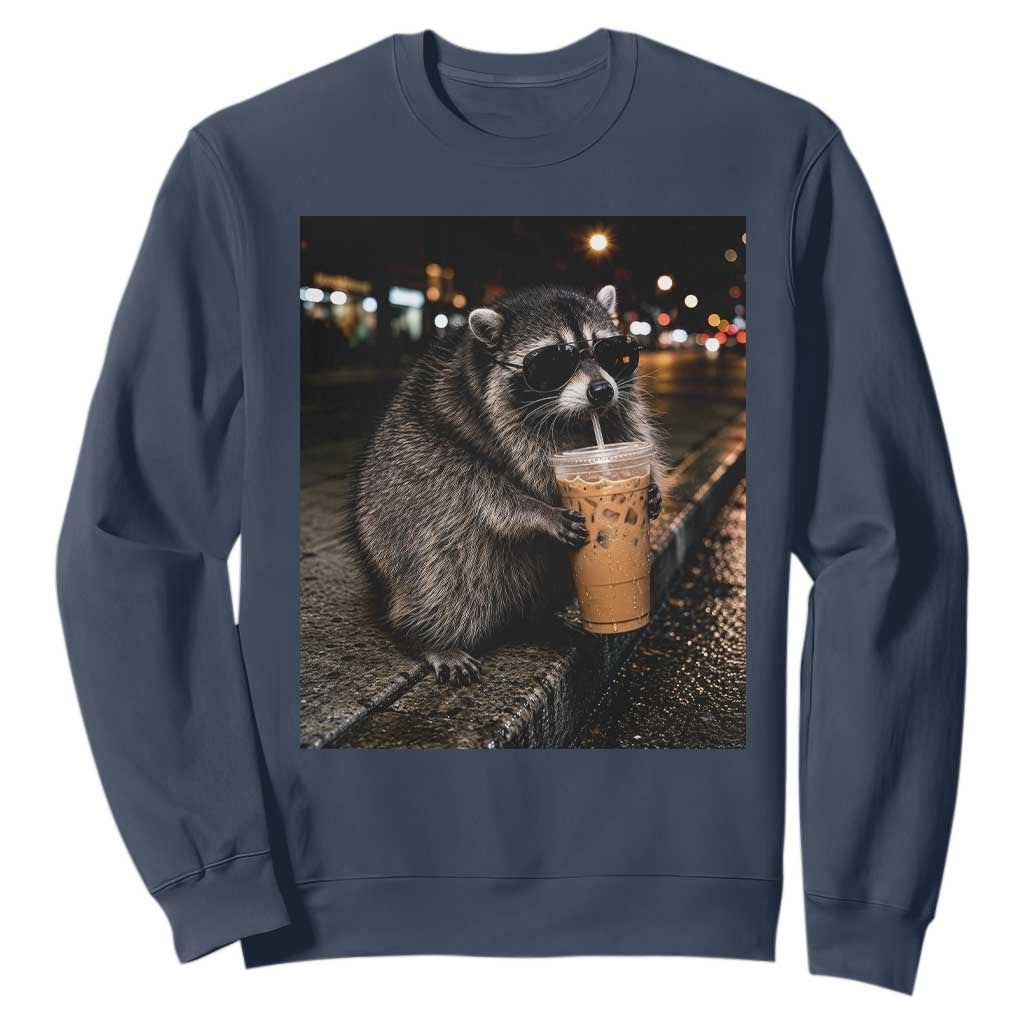 Jimothy Raccoon Seattle Drinking Iced Coffee Meme Sweatshirt Viral Trash Panda Seattle Animal Meme