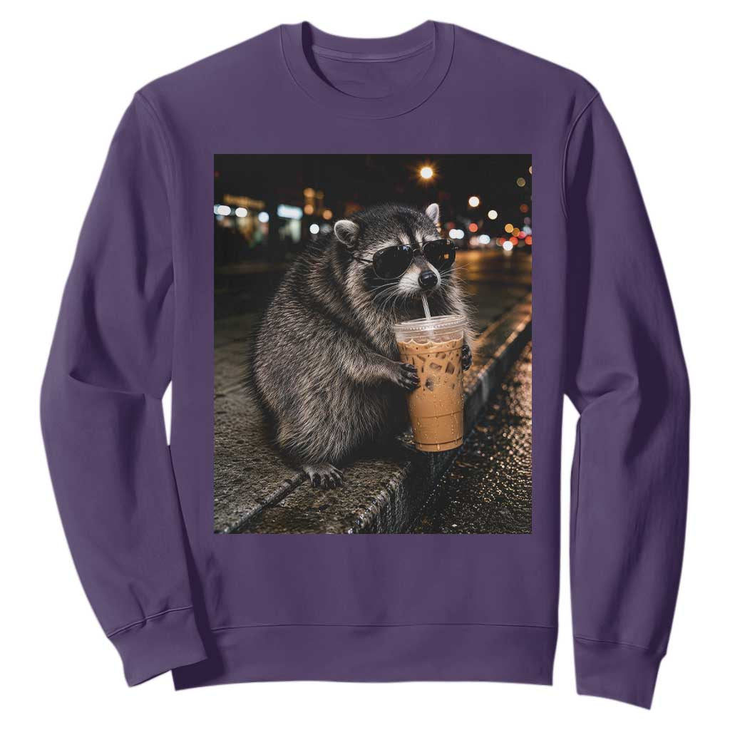 Jimothy Raccoon Seattle Drinking Iced Coffee Meme Sweatshirt Viral Trash Panda Seattle Animal Meme