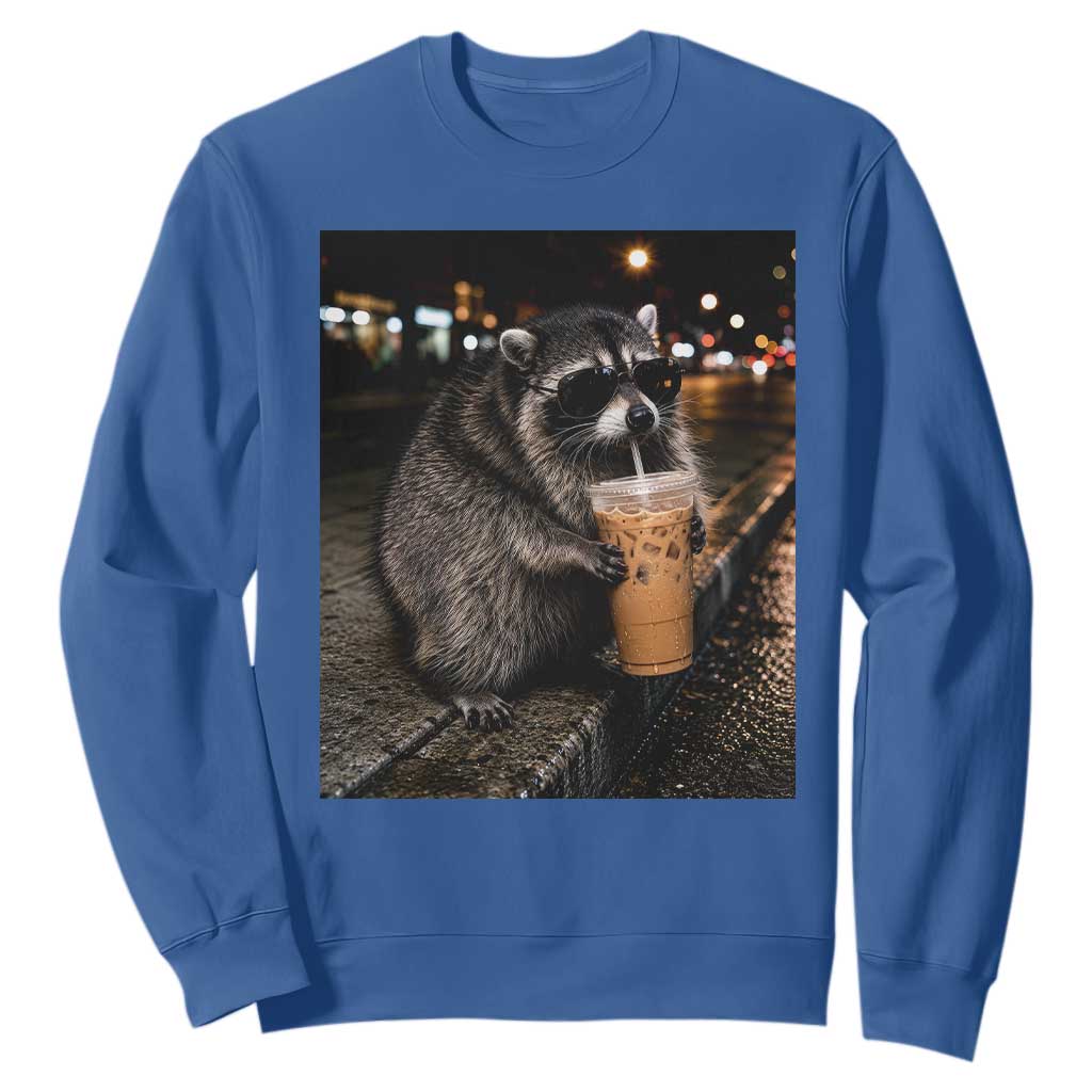 Jimothy Raccoon Seattle Drinking Iced Coffee Meme Sweatshirt Viral Trash Panda Seattle Animal Meme