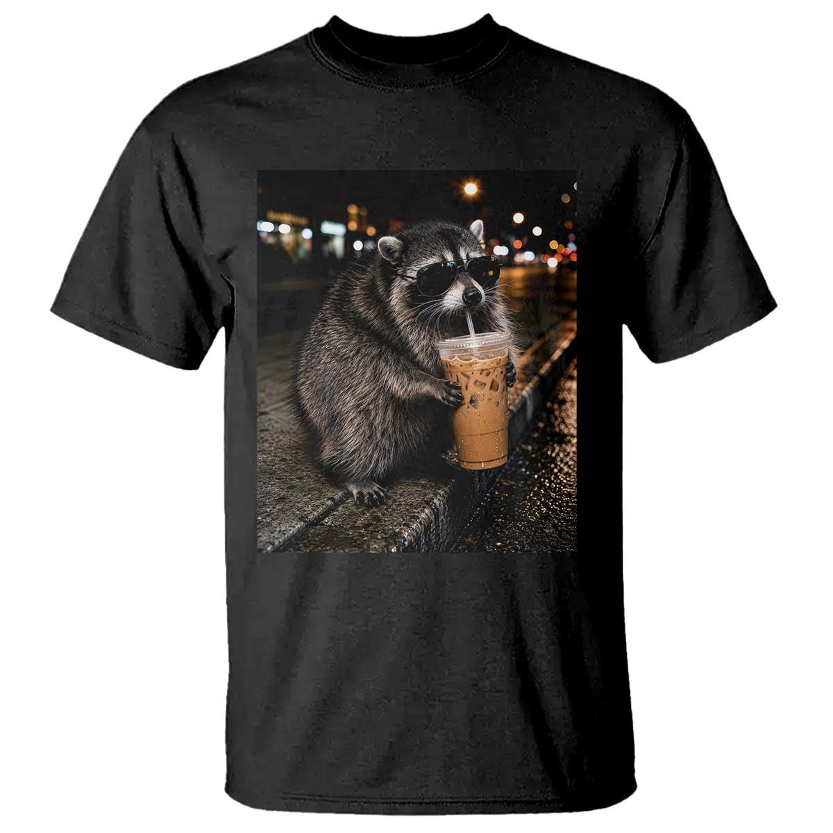 Jimothy Raccoon Seattle Drinking Iced Coffee Meme T Shirt Viral Trash Panda Seattle Animal Meme