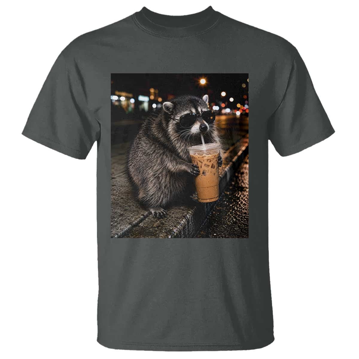 Jimothy Raccoon Seattle Drinking Iced Coffee Meme T Shirt Viral Trash Panda Seattle Animal Meme