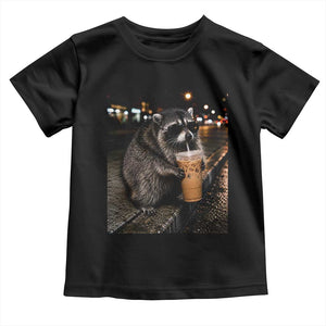 Jimothy Raccoon Seattle Drinking Iced Coffee Meme Toddler T Shirt Viral Trash Panda Seattle Animal Meme