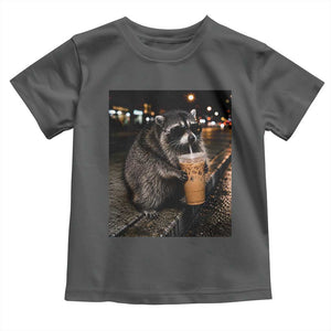 Jimothy Raccoon Seattle Drinking Iced Coffee Meme Toddler T Shirt Viral Trash Panda Seattle Animal Meme