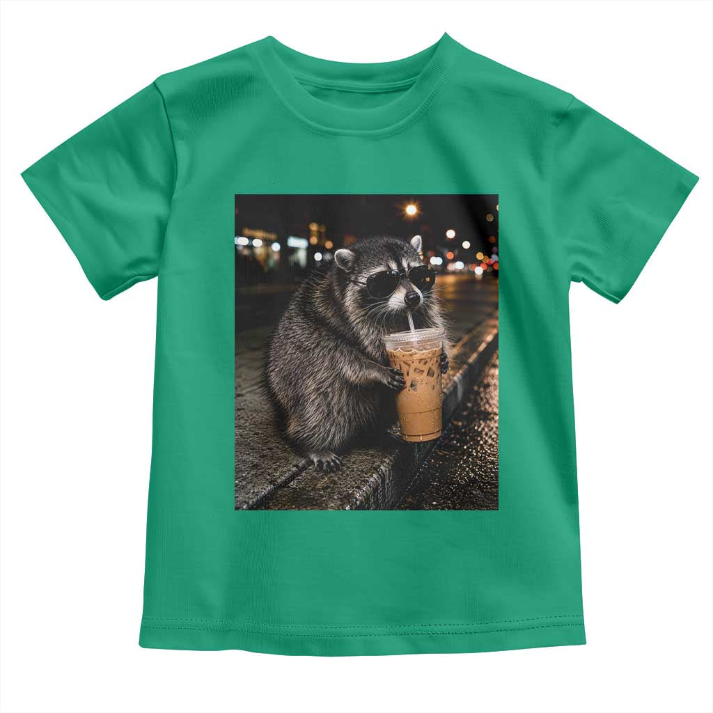Jimothy Raccoon Seattle Drinking Iced Coffee Meme Toddler T Shirt Viral Trash Panda Seattle Animal Meme