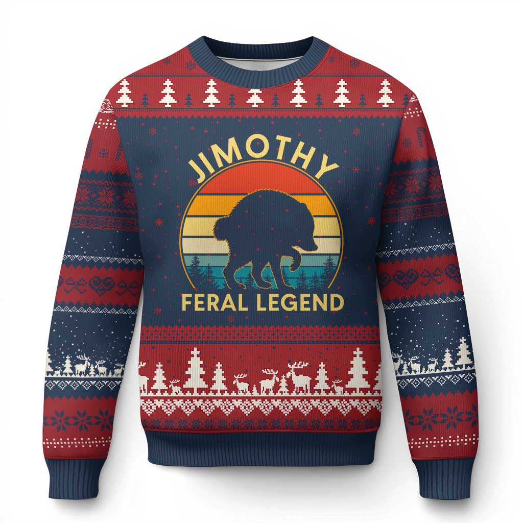 Jimothy Raccoon Seattle Ugly Christmas Sweater Funny Seattle Feral Legend Animal Meme