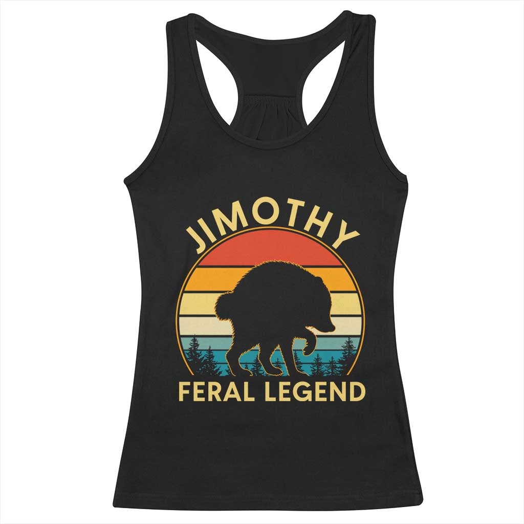 Jimothy Raccoon Seattle Racerback Tank Top Funny Seattle Feral Legend Animal Meme TS14 Black Print Your Wear