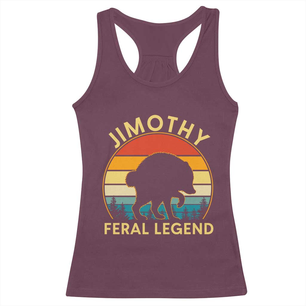 Jimothy Raccoon Seattle Racerback Tank Top Funny Seattle Feral Legend Animal Meme