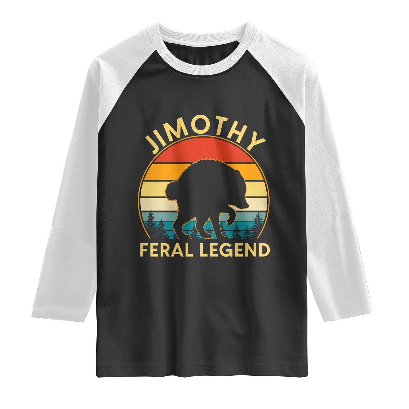 Jimothy Raccoon Seattle Raglan Shirt Funny Seattle Feral Legend Animal Meme TS14 Black White Print Your Wear