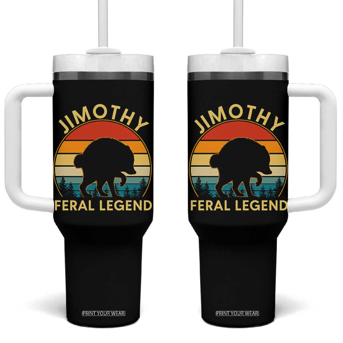 Jimothy Raccoon Seattle Tumbler With Handle Funny Seattle Feral Legend Animal Meme