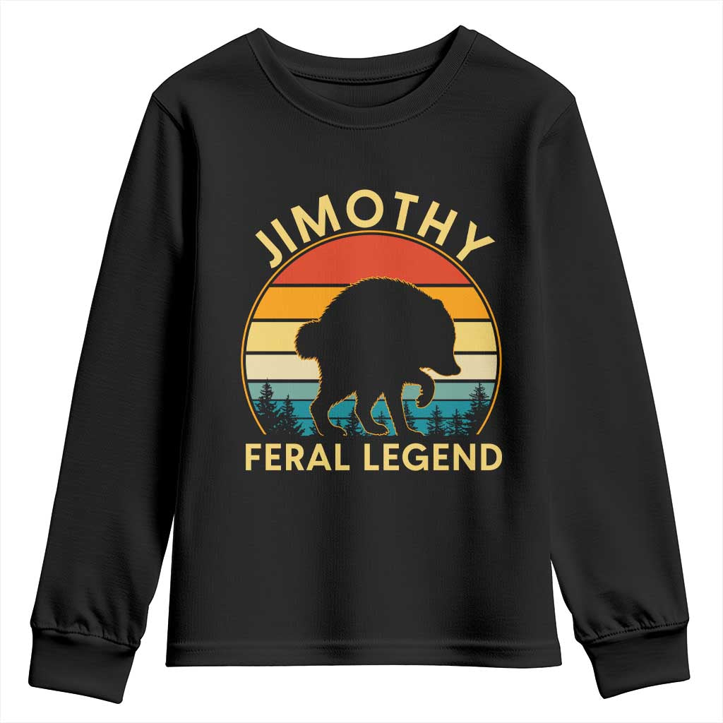 Jimothy Raccoon Seattle Youth Sweatshirt Funny Seattle Feral Legend Animal Meme TS14 Black Print Your Wear
