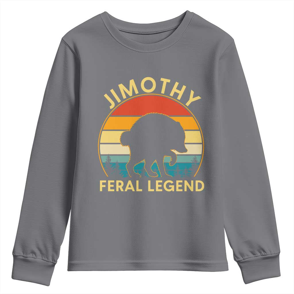 Jimothy Raccoon Seattle Youth Sweatshirt Funny Seattle Feral Legend Animal Meme