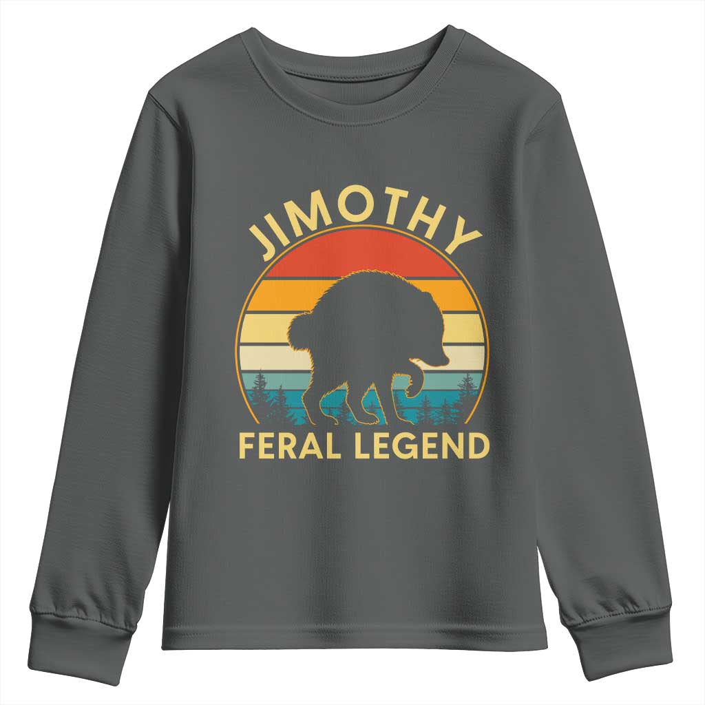 Jimothy Raccoon Seattle Youth Sweatshirt Funny Seattle Feral Legend Animal Meme