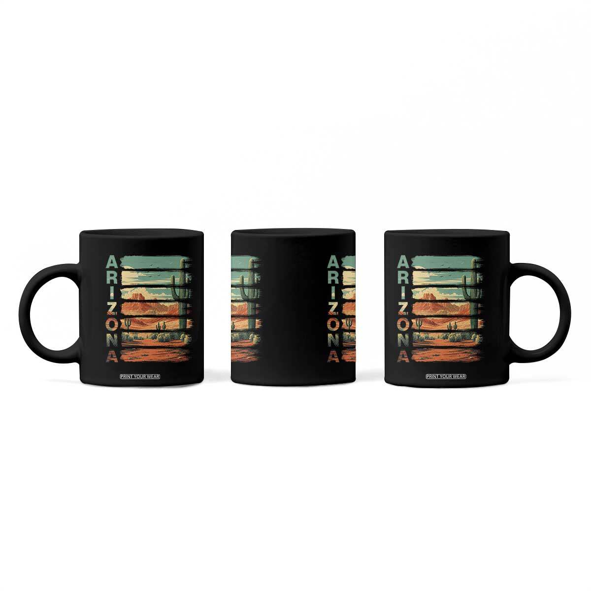 Arizona Desert Cactus Saguaro National Park Retro Coffee Mug