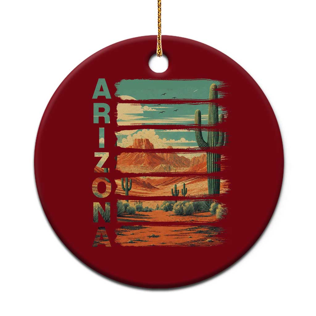 Arizona Desert Cactus Saguaro National Park Retro Ceramic Ornament TS14 1pc Red Print Your Wear