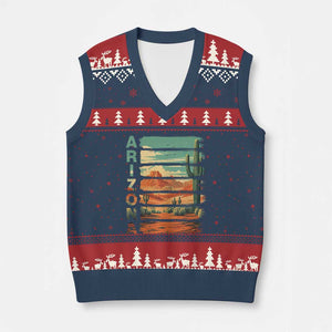 Arizona Desert Cactus Saguaro National Park Retro V-Neck Knit Sweater Vest